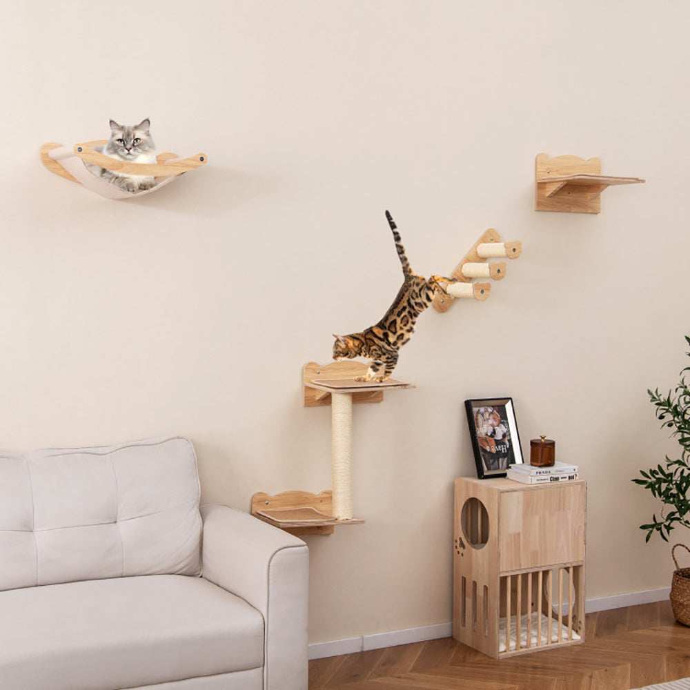 Cat Wall Furniture with Hammock Set Of Four