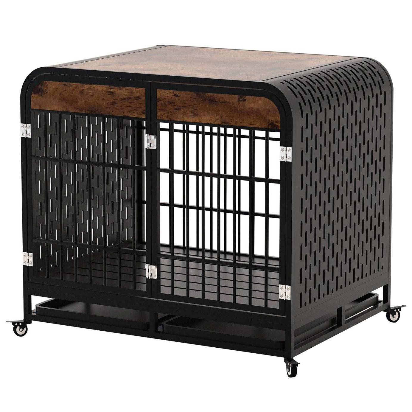 Heavy Duty 42 inch Wooden Table Top Wheeled Furniture Dog Crate