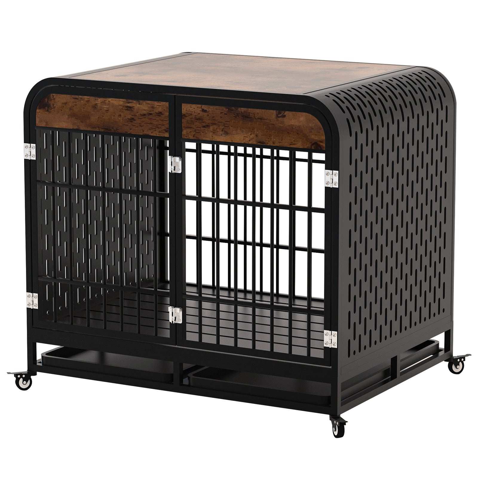 Heavy Duty 42 inch Wooden Table Top Wheeled Furniture Dog Crate
