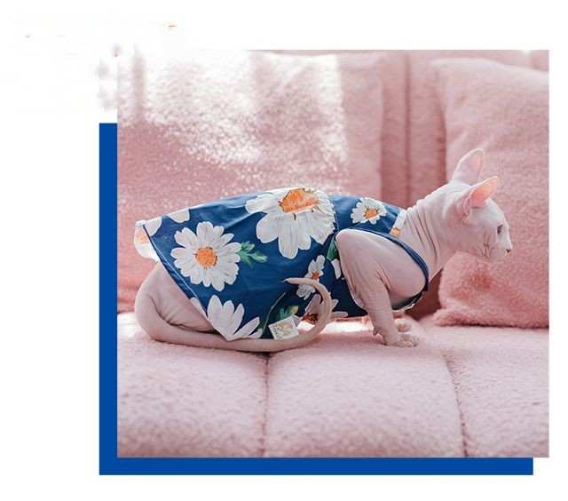 Sleeveless Pure Cotton Flower Dress For Small Pets - XS to M