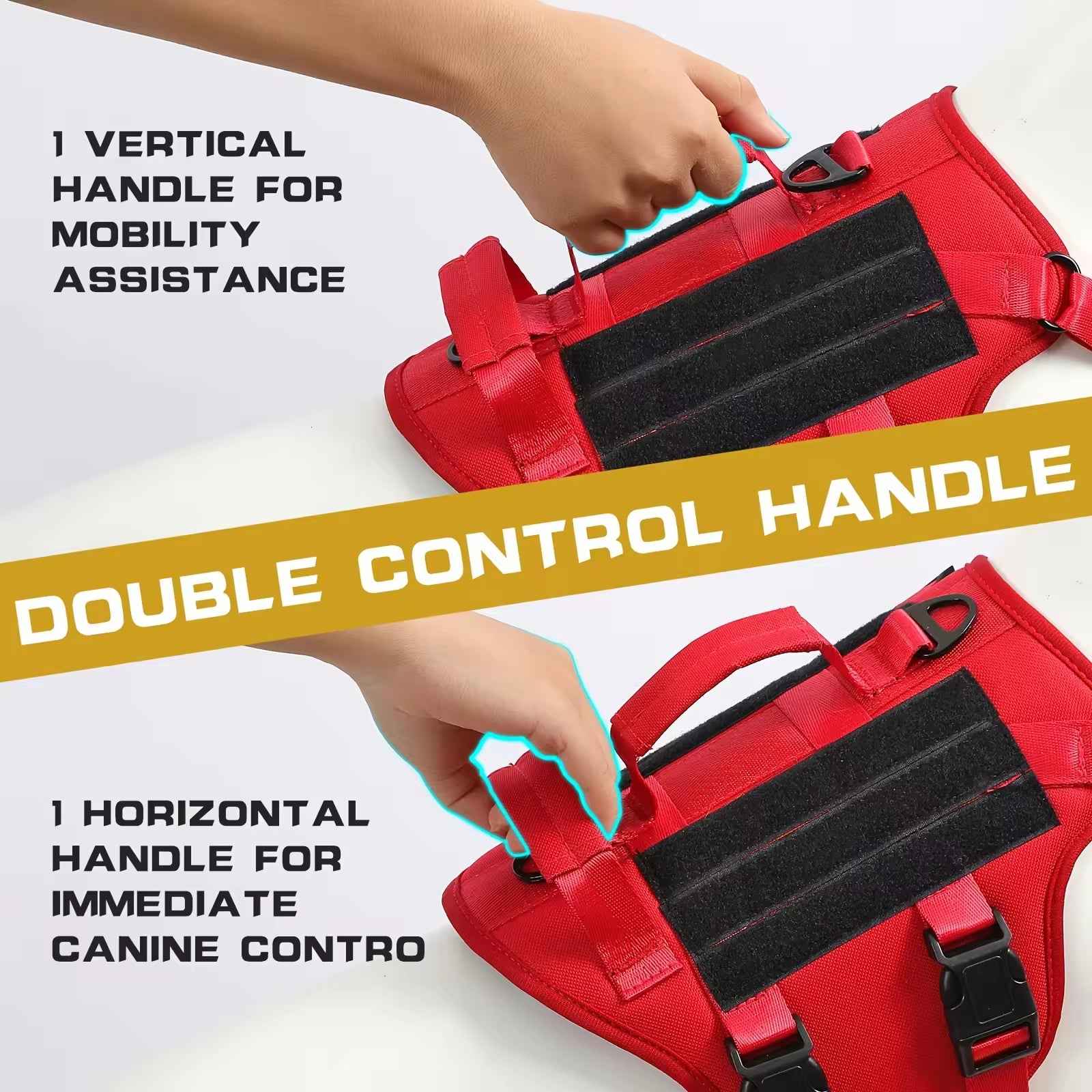 Tactical Dog Harness No-Pull - Reflective Dual Handle Vest