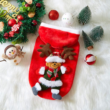 Christmas Dog Hoodie - Festive Flannel Pet Costume