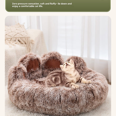 Pet Bed - Round Plush Thickened for Dogs & Cats