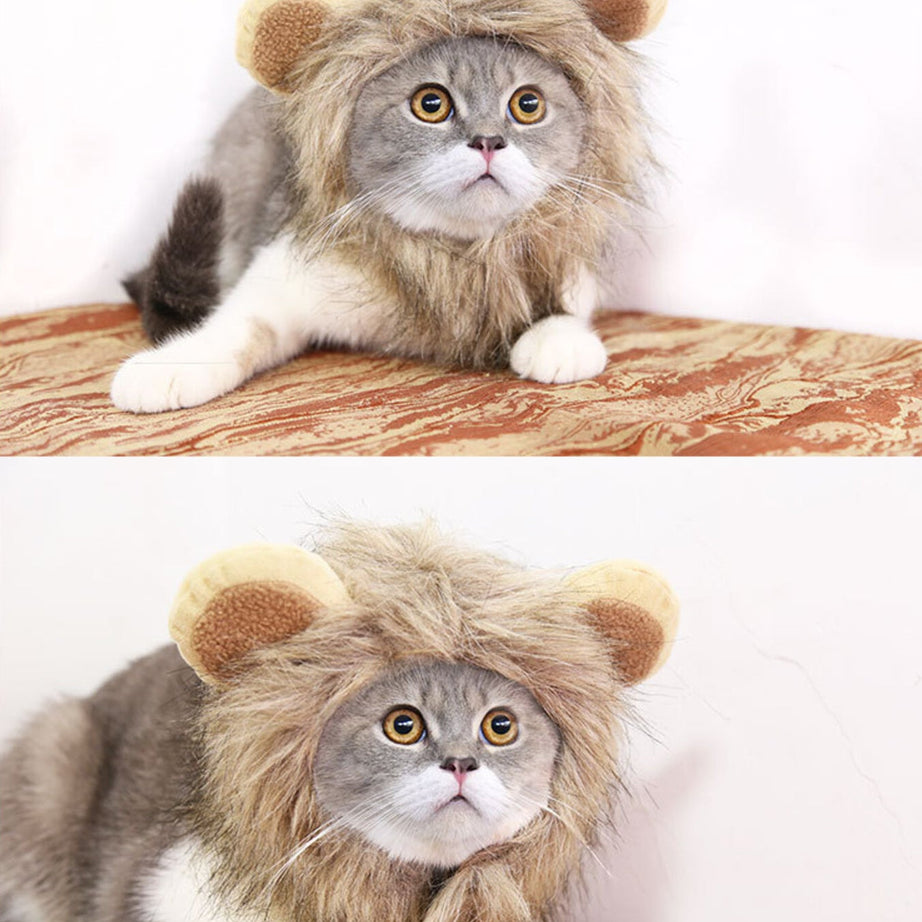 Pet Lion Mane Hat - Funny Costume Headwear for Cats and Dogs