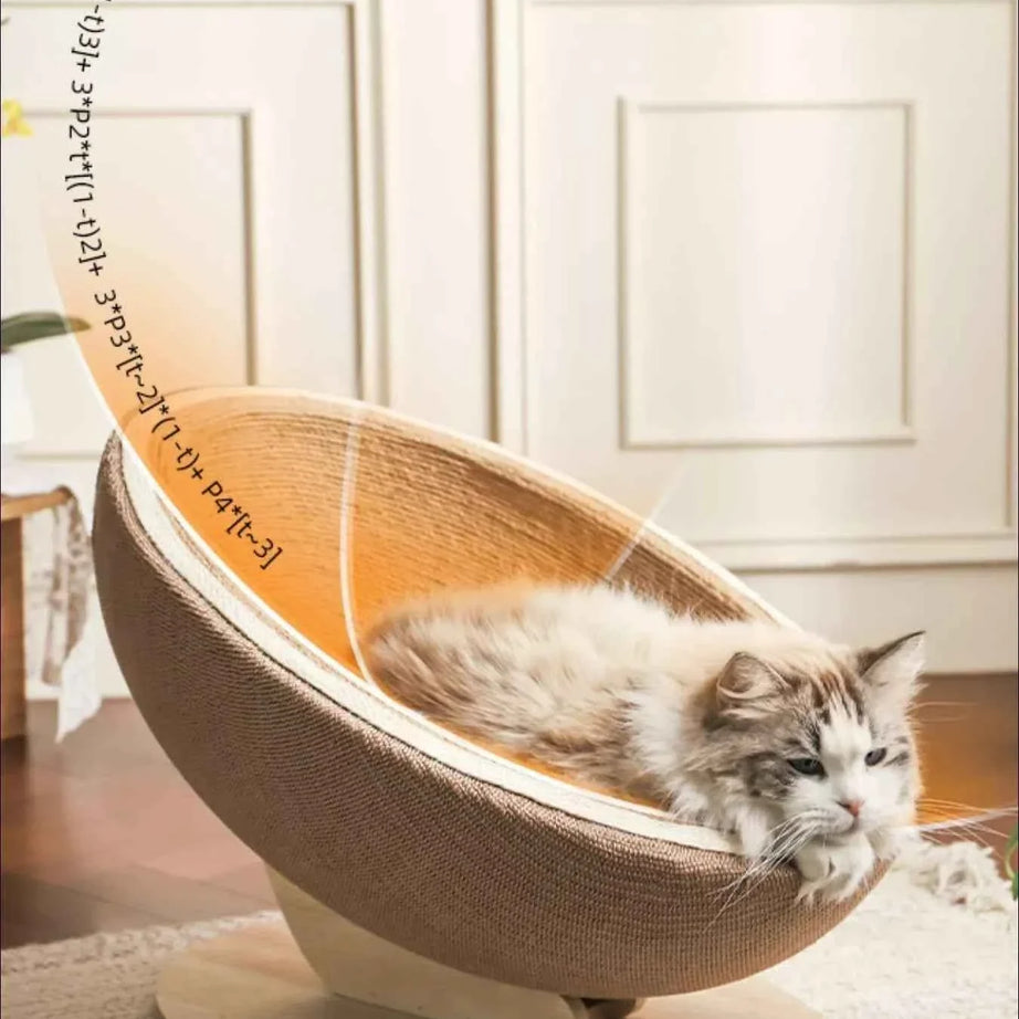 Cat Scratcher Nest Bed - Semi-enclosed with Hemp Rope