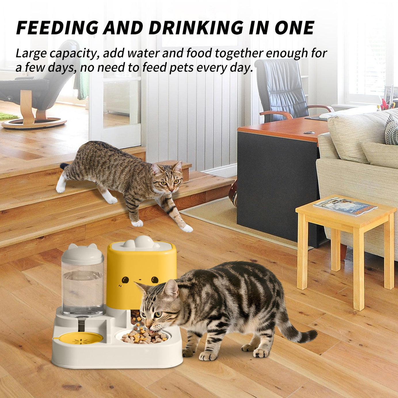 Cloud Ears Pet Bowl - 2-in-1 Food & Water Feeder for Travel