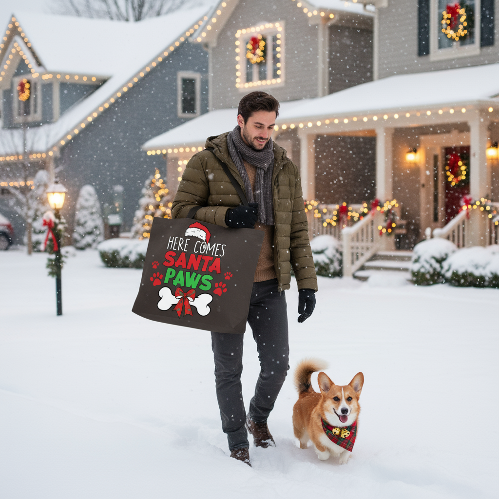Santa Paws Tote - Festive Christmas Bag for Pet Lovers