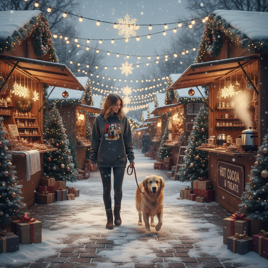Christmas Hoodie - Golden Retriever in Santa Hat