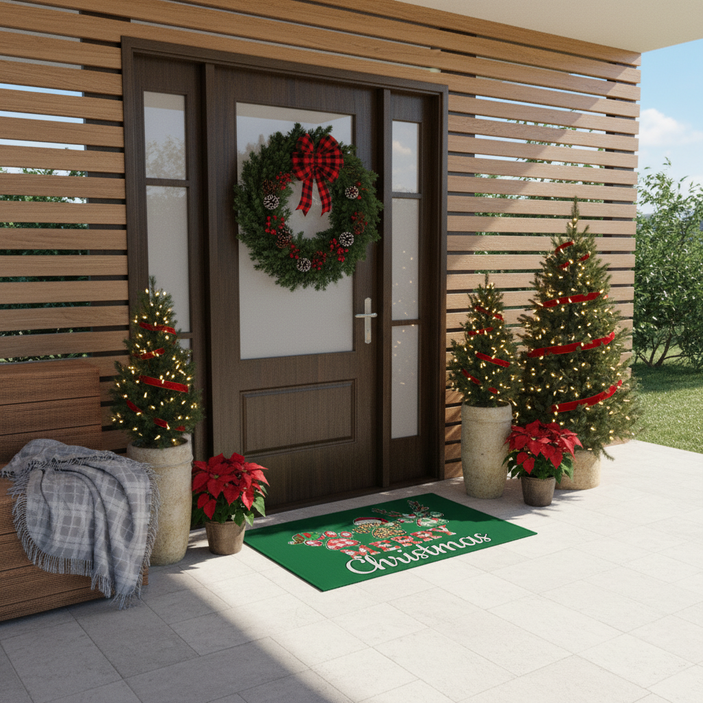 Christmas Pet Doormat - Merry Christmas Paw Print