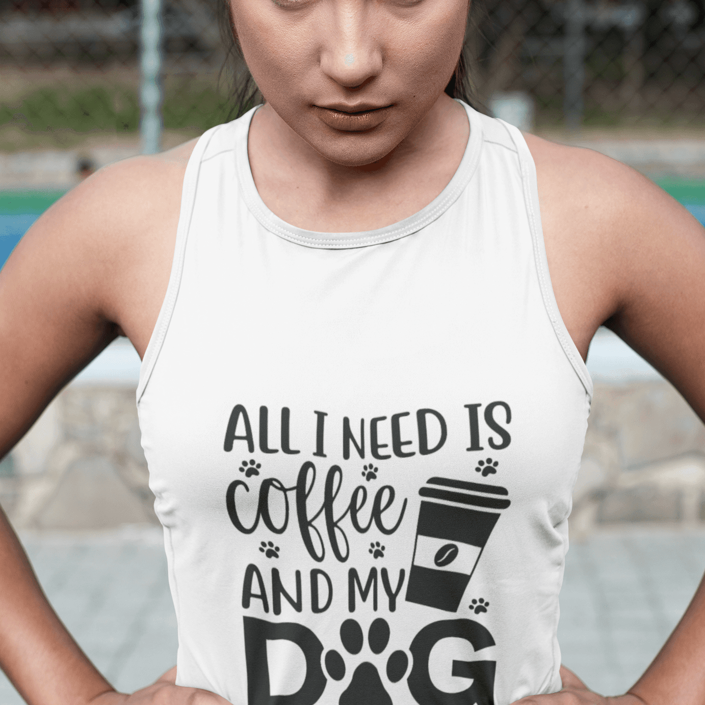 Coffee & Dog Lover's Racerback Tank Pet Lover Apparel