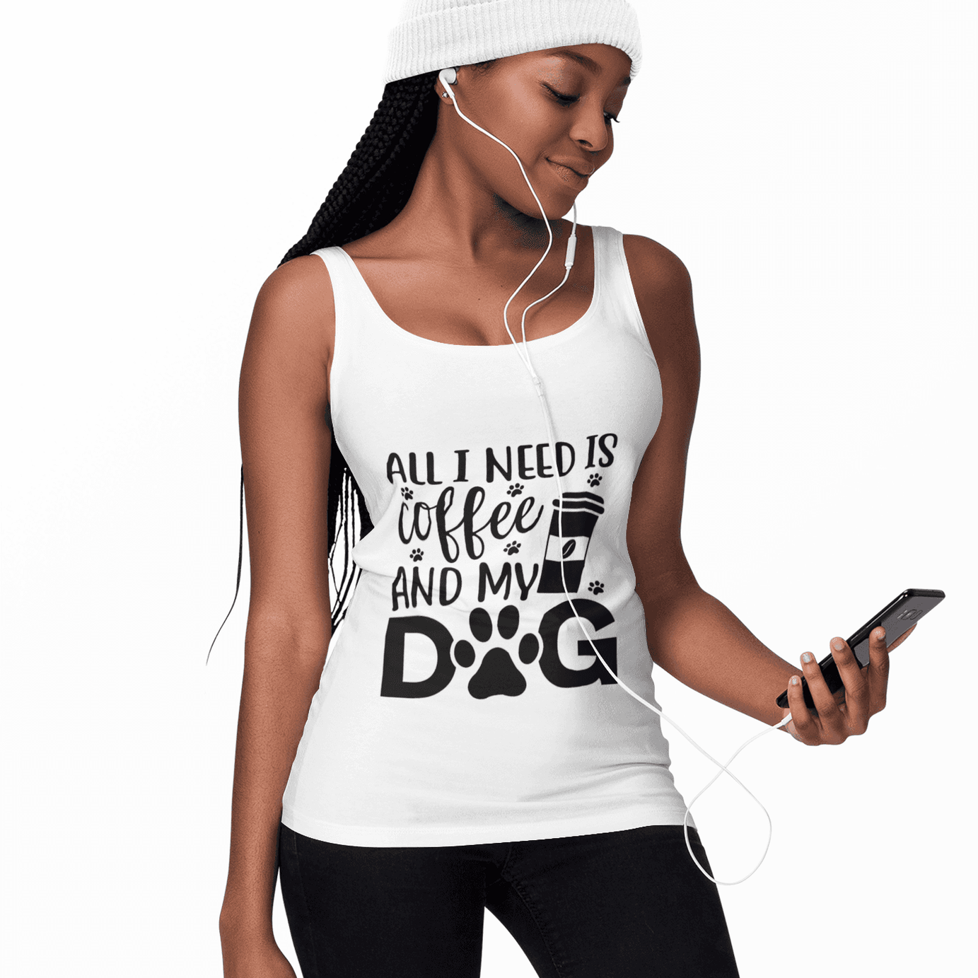 Coffee & Dog Lover's Racerback Tank Pet Lover Apparel