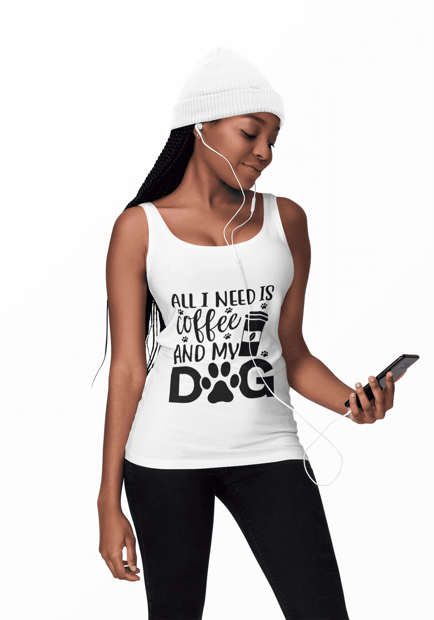 Coffee & Dog Lover's Racerback Tank Pet Lover Apparel