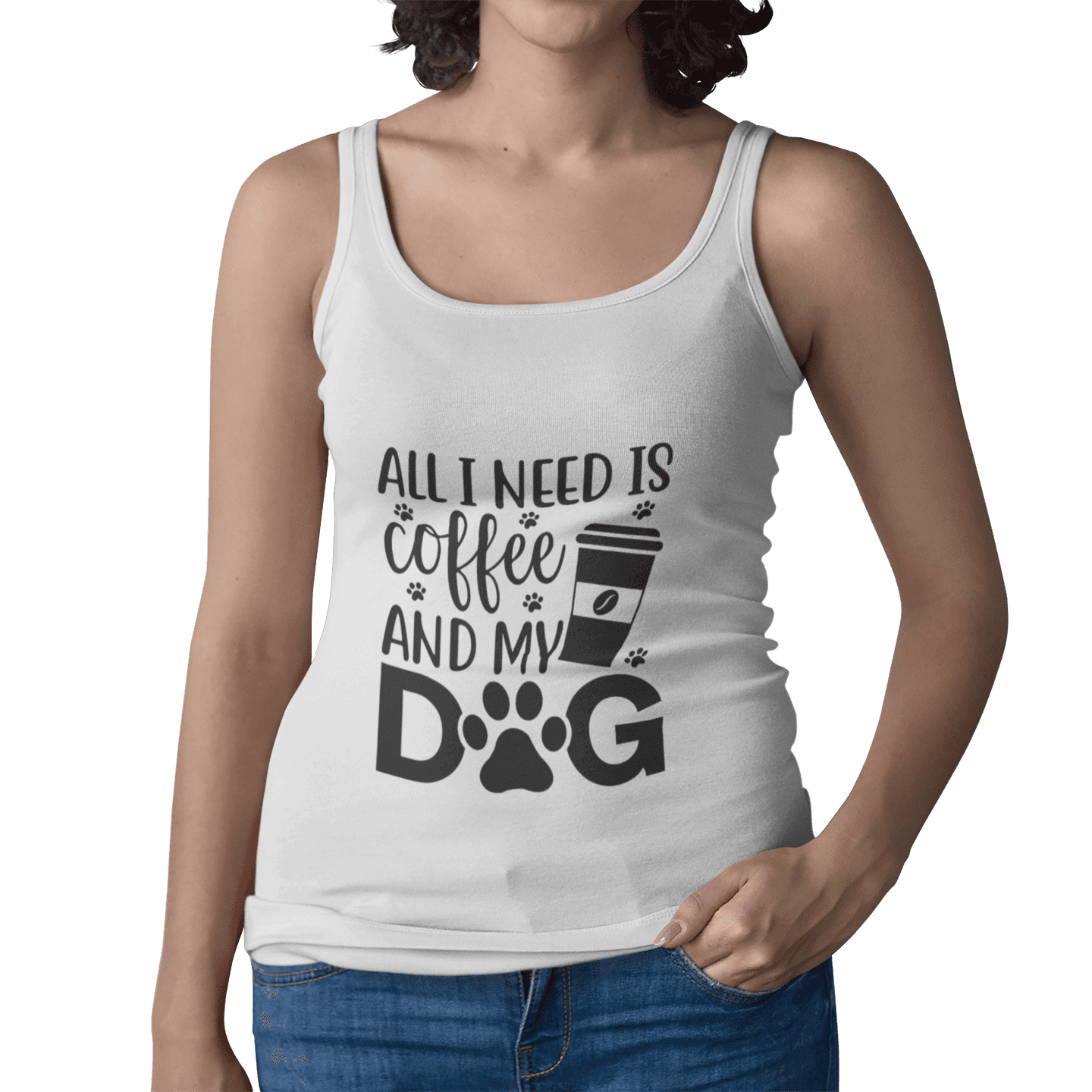 Coffee & Dog Lover's Racerback Tank Pet Lover Apparel