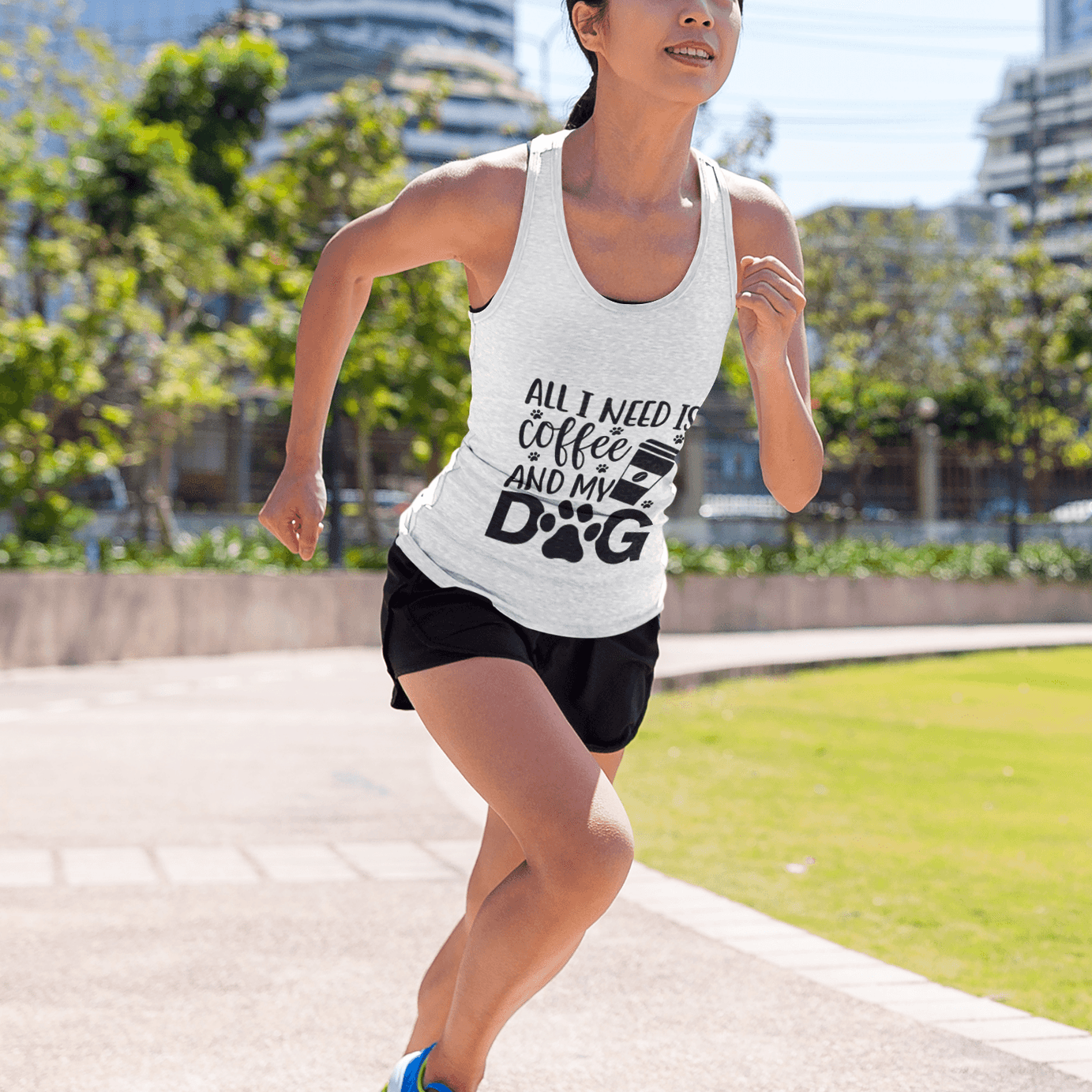 Coffee & Dog Lover's Racerback Tank Pet Lover Apparel
