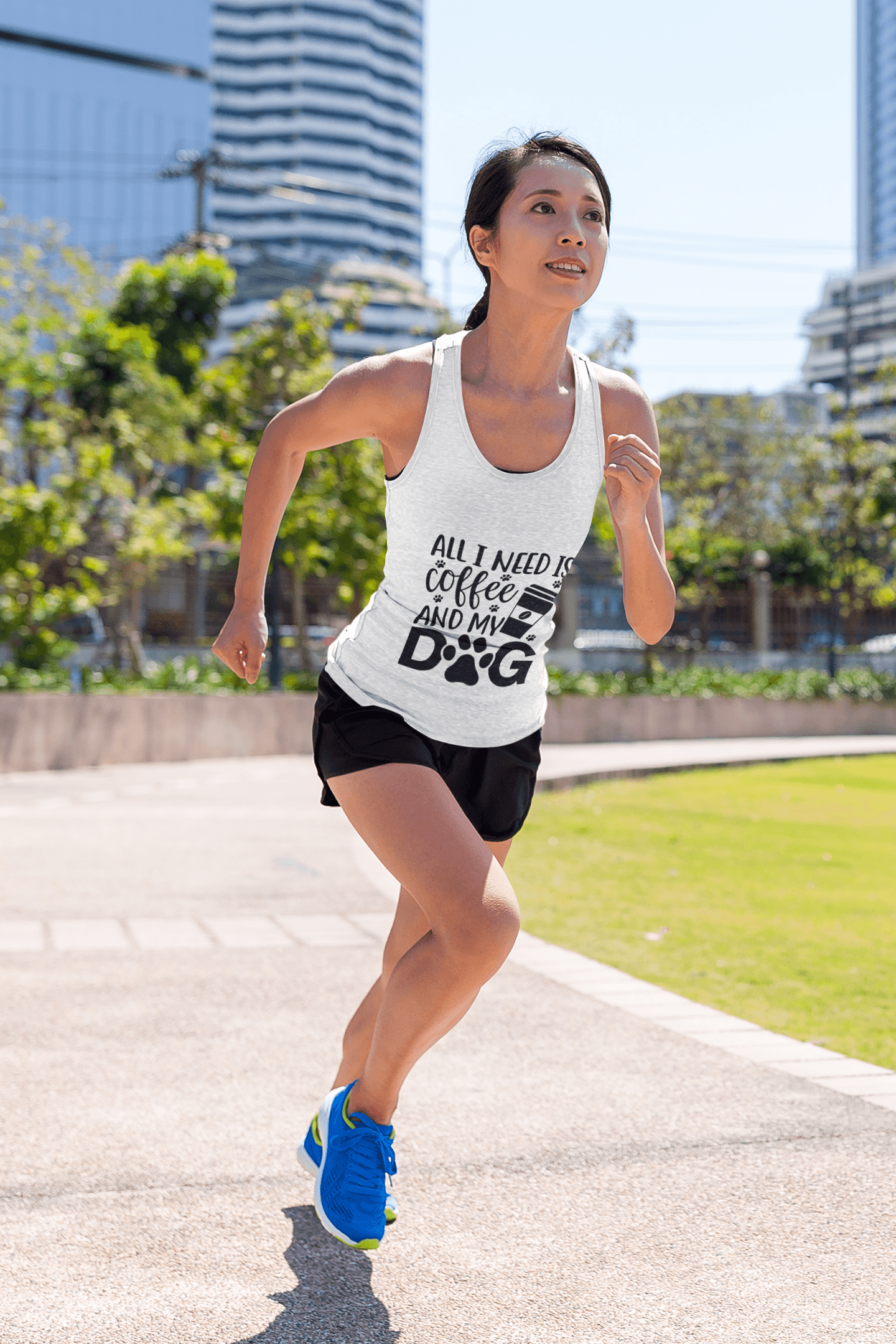 Coffee & Dog Lover's Racerback Tank Pet Lover Apparel