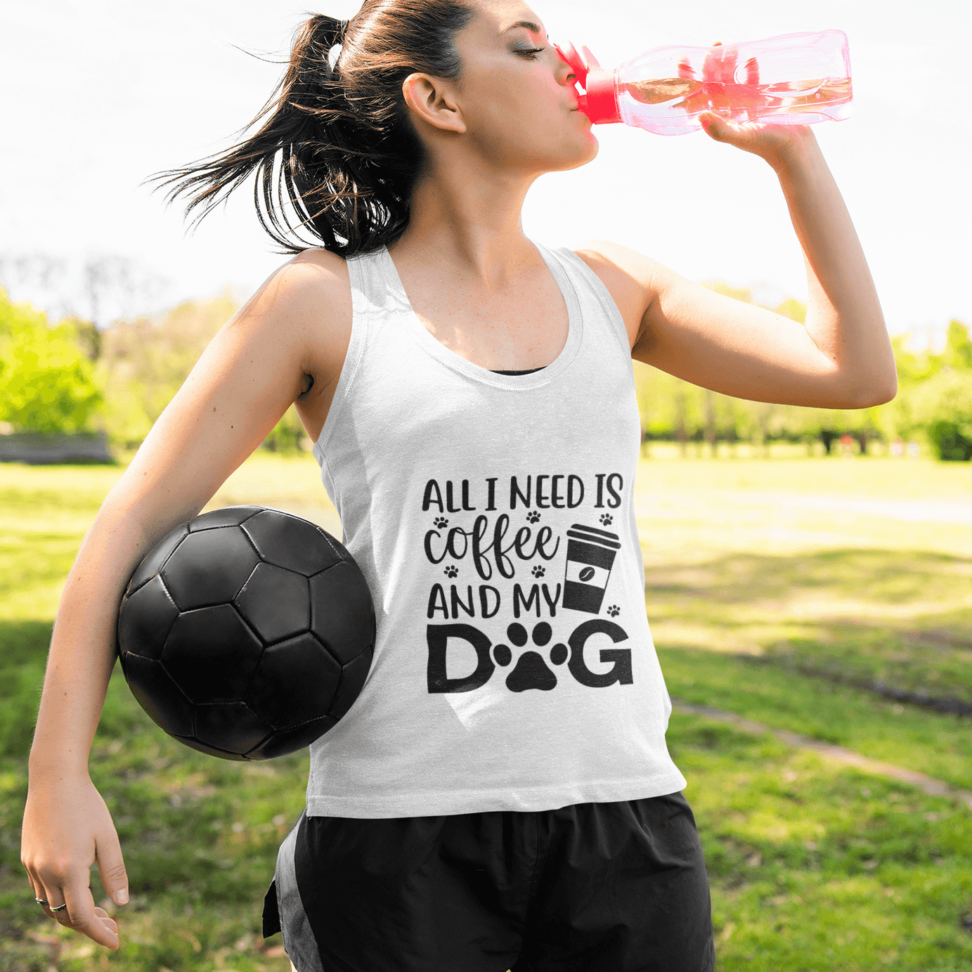 Coffee & Dog Lover's Racerback Tank Pet Lover Apparel