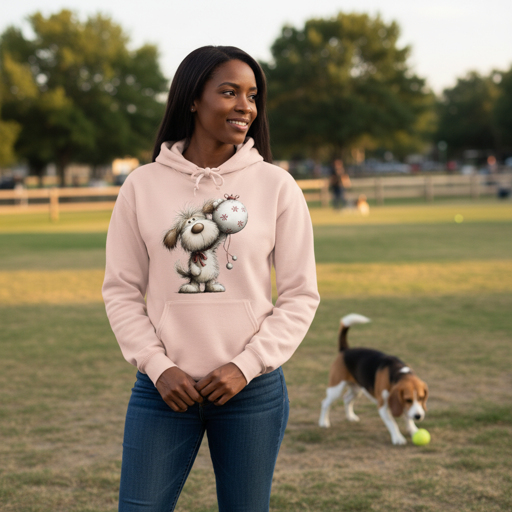 Whimsy Dog Ornament - Comfort Colors Holiday Sweatshirt