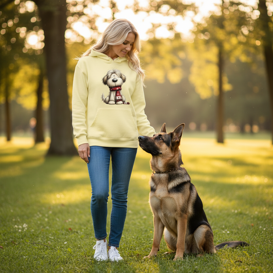 Whimsy Dog Scarf - Comfort Colors Cozy Sweatshirt