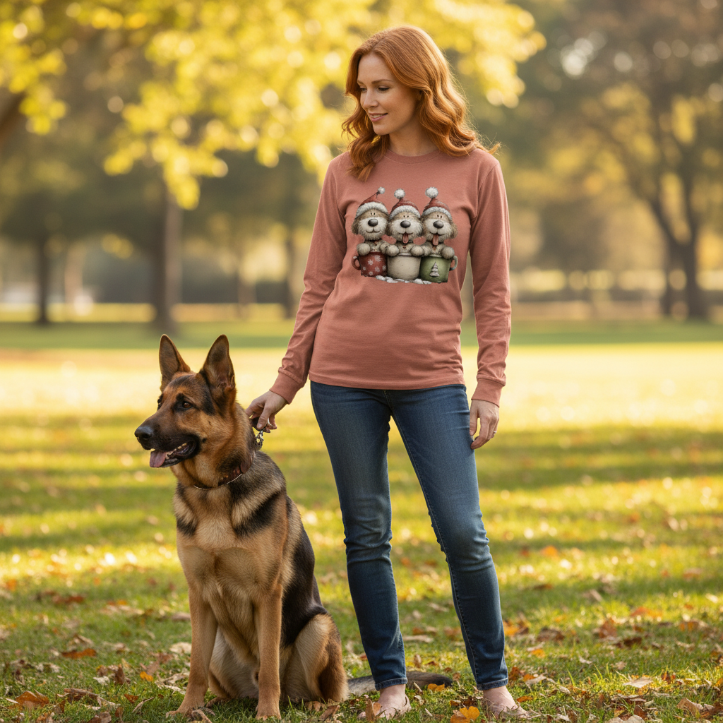 Comfort Colors Long Sleeve - Whimsy Pup Cups Tee