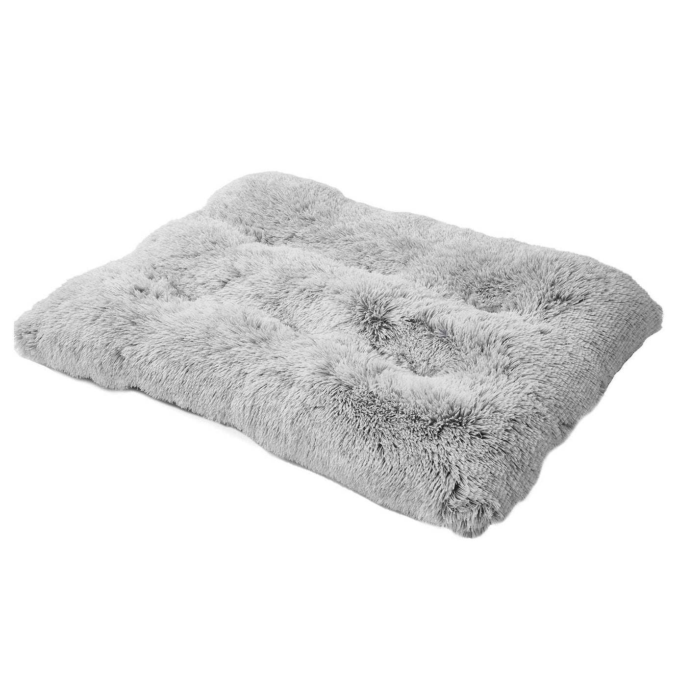 Gray Pet Bed - Plush Calming Washable