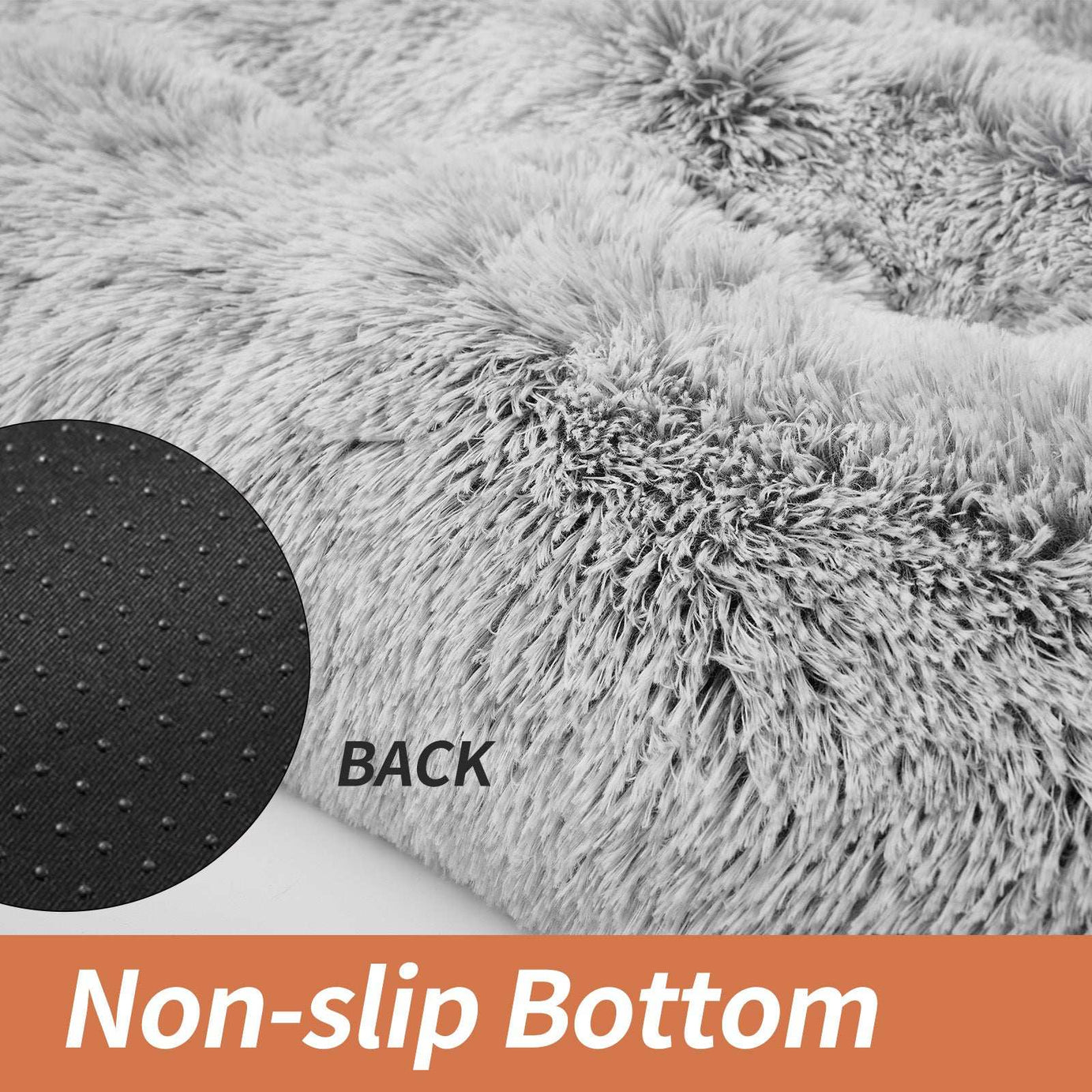 Gray Pet Bed - Plush Calming Washable