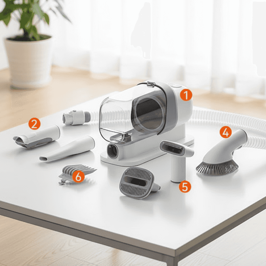 Cordless Pet Grooming Vacuum for Easy Mobility - Rechargeable