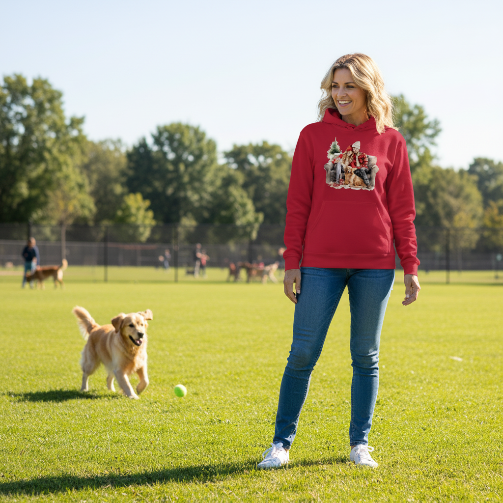 Golden Love Hoodie - Cozy Couple & Golden Retriever Sweatshirt