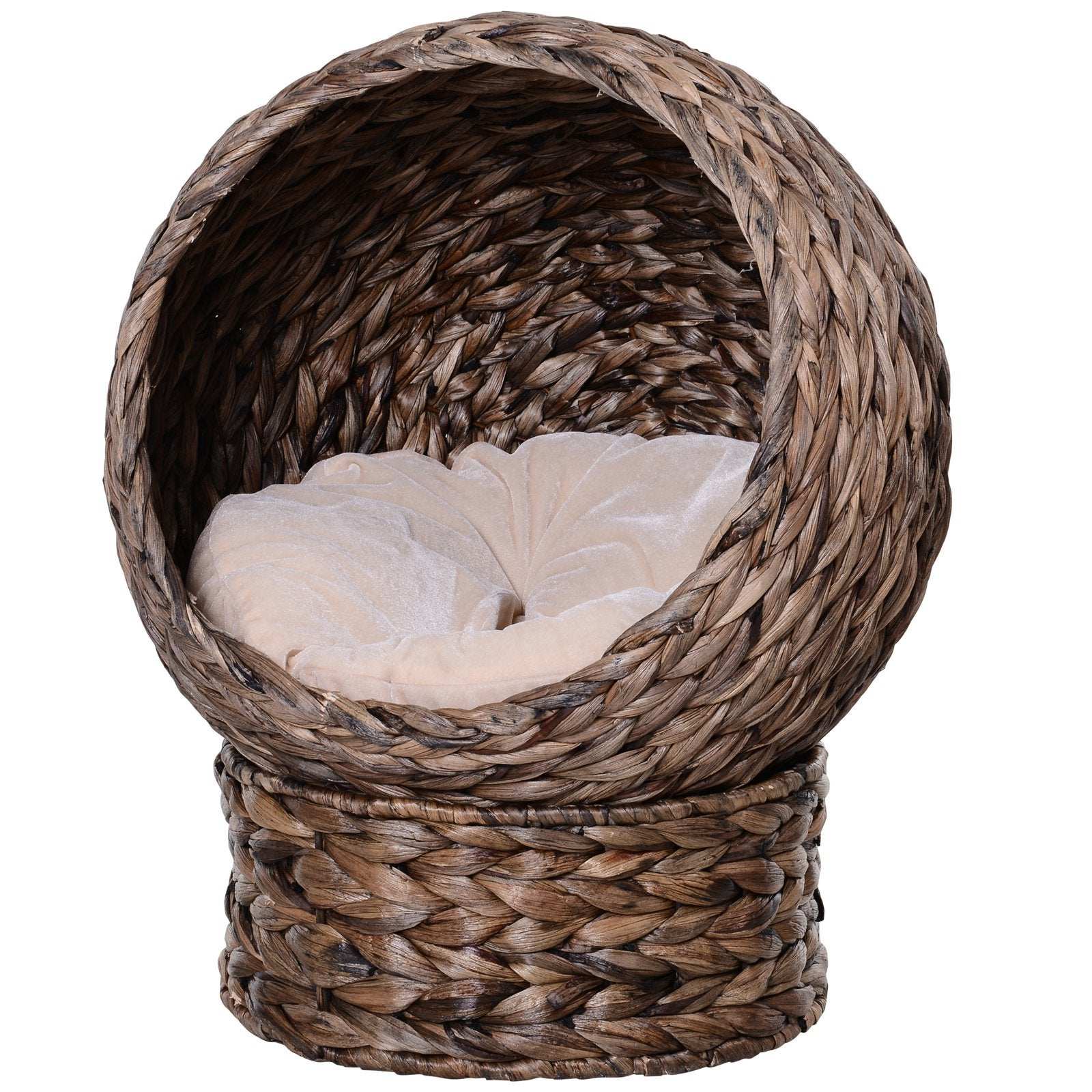 Cozy Wicker Pet Bed Dome - Natural Style