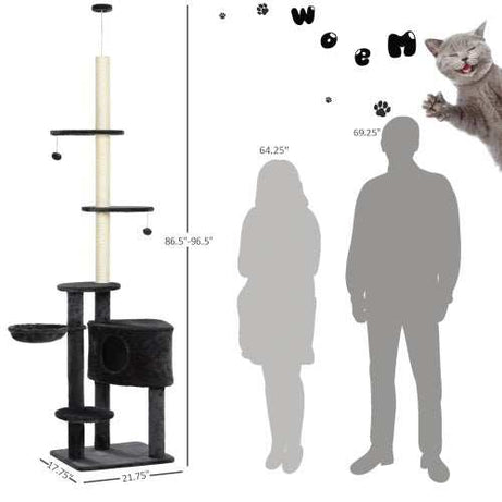 Wefulfil adjustable floor to ceiling cat tree - Sturdy Condo