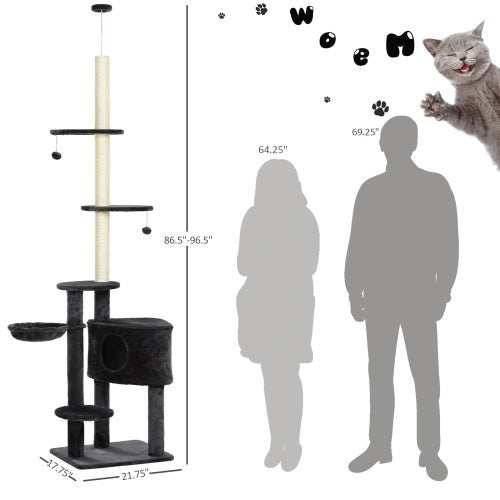 Wefulfil adjustable floor to ceiling cat tree - Sturdy Condo