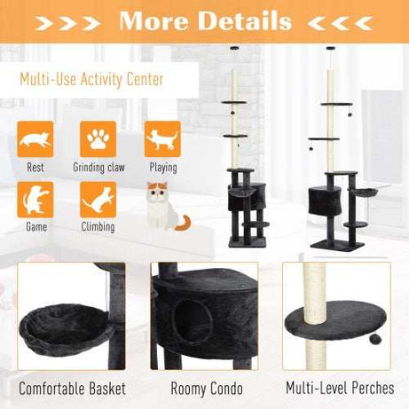 Wefulfil adjustable floor to ceiling cat tree - Sturdy Condo