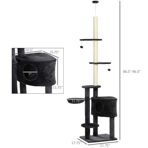 Wefulfil adjustable floor to ceiling cat tree - Sturdy Condo