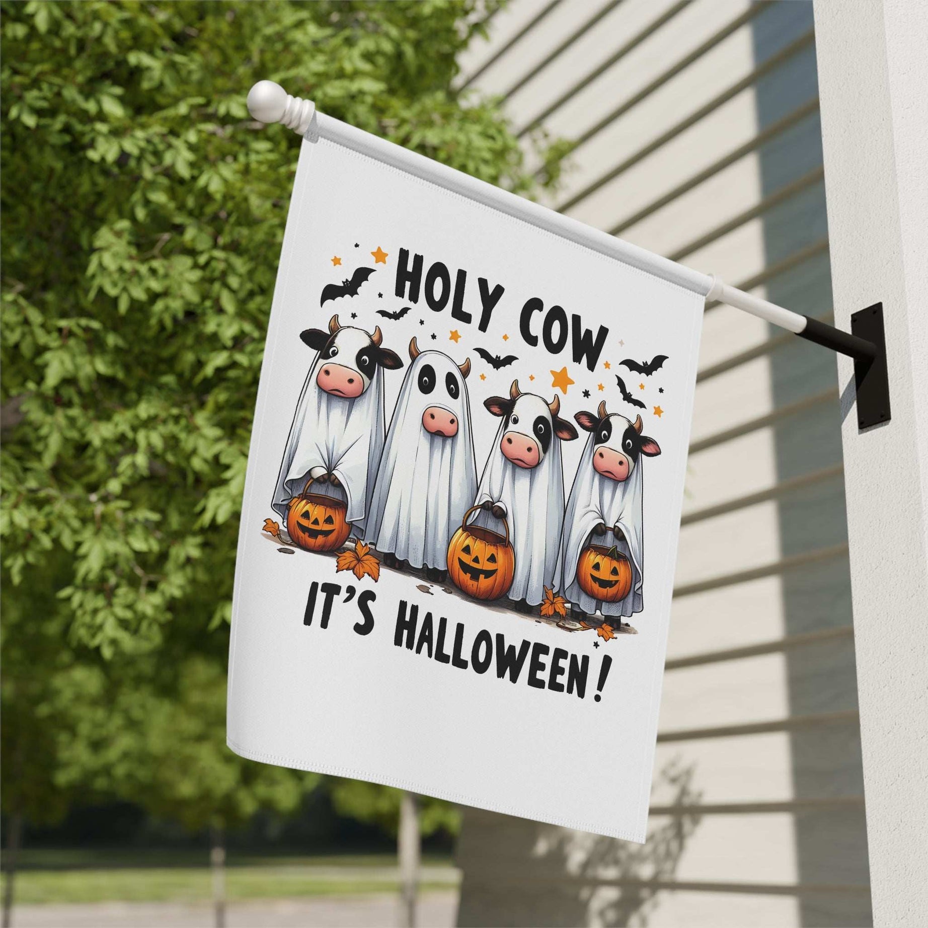 Halloween Garden Banner Flag - Holy Cow It's Halloween