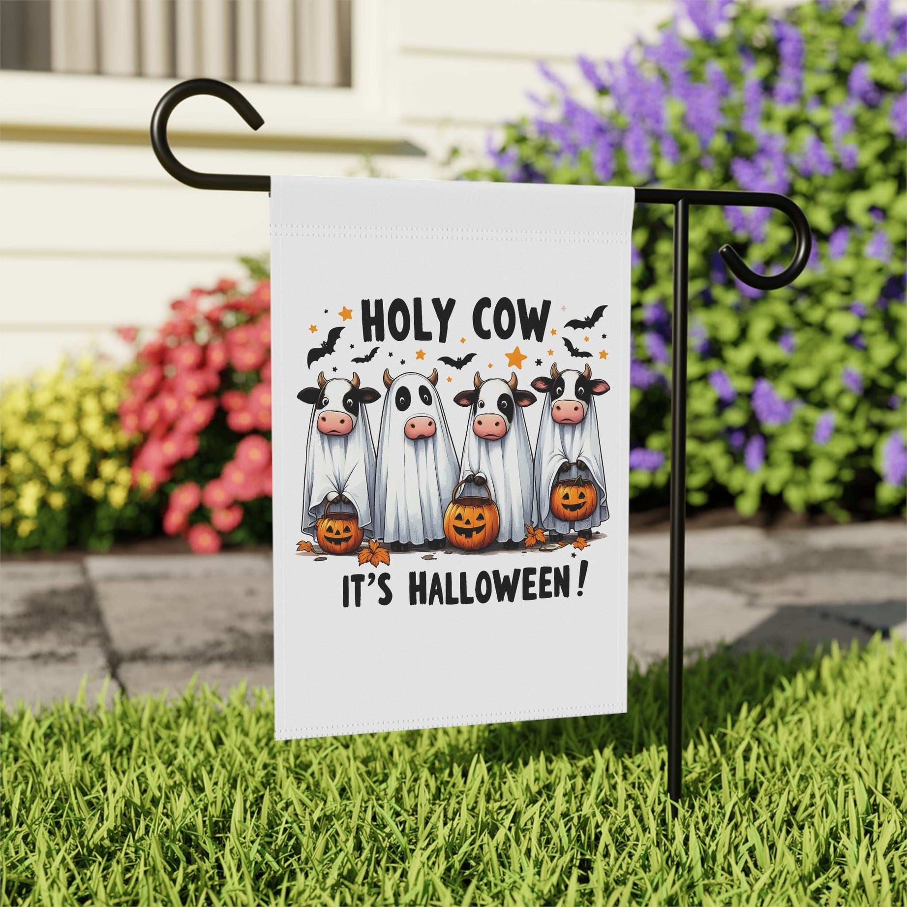 Halloween Garden Banner Flag - Holy Cow It's Halloween