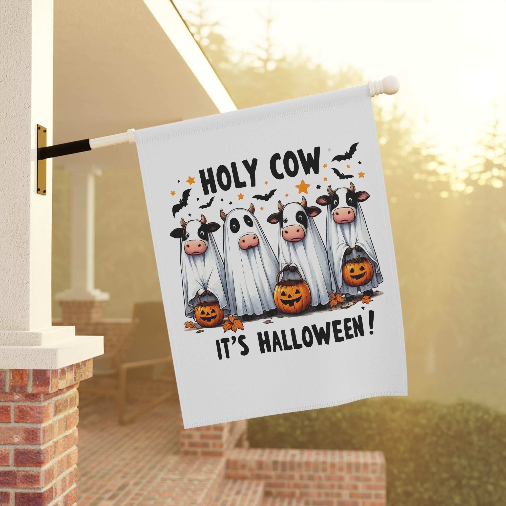 Halloween Garden Banner Flag - Holy Cow It's Halloween