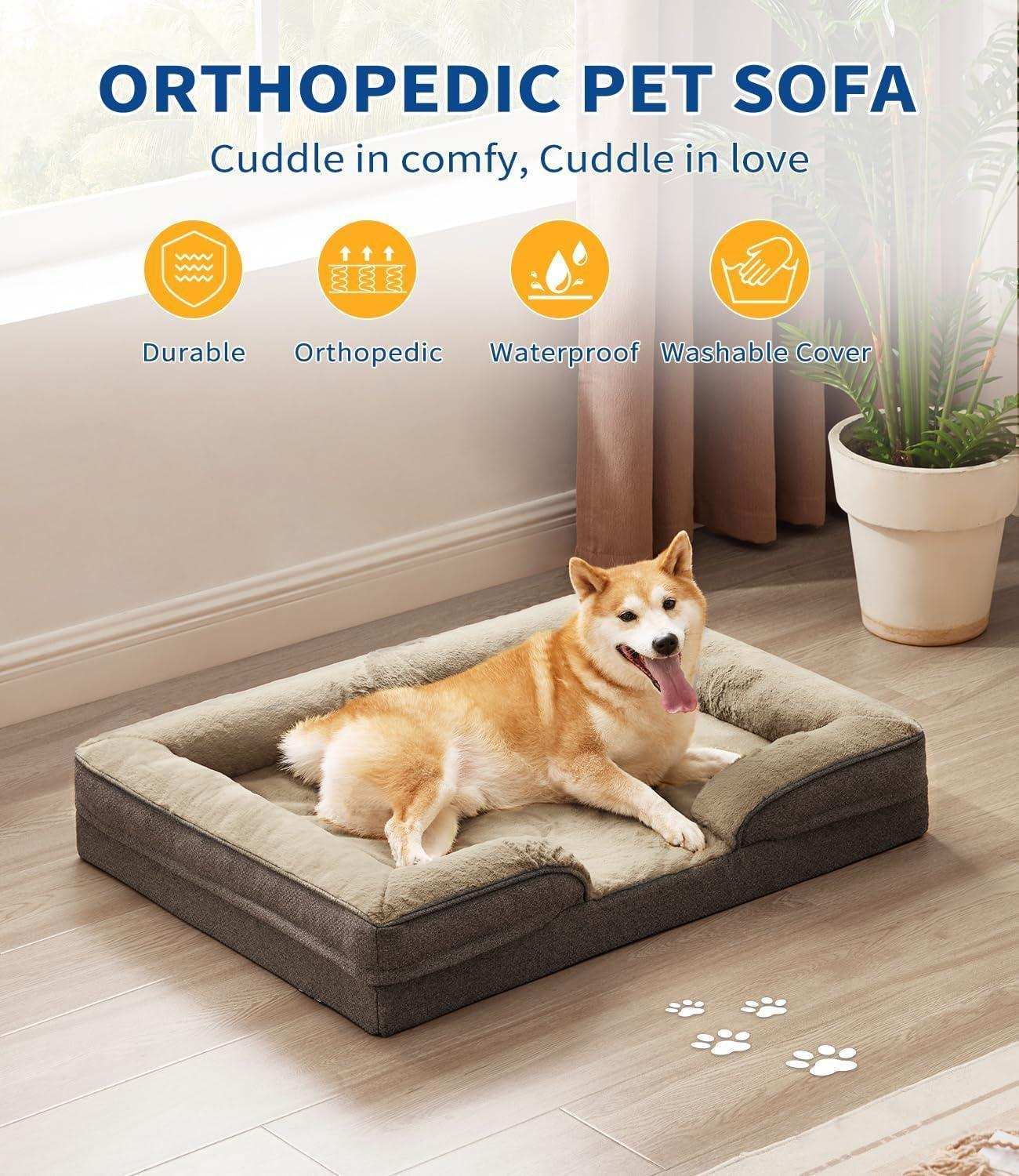 Large Orthopedic Dog Sofa - Foam Mattress