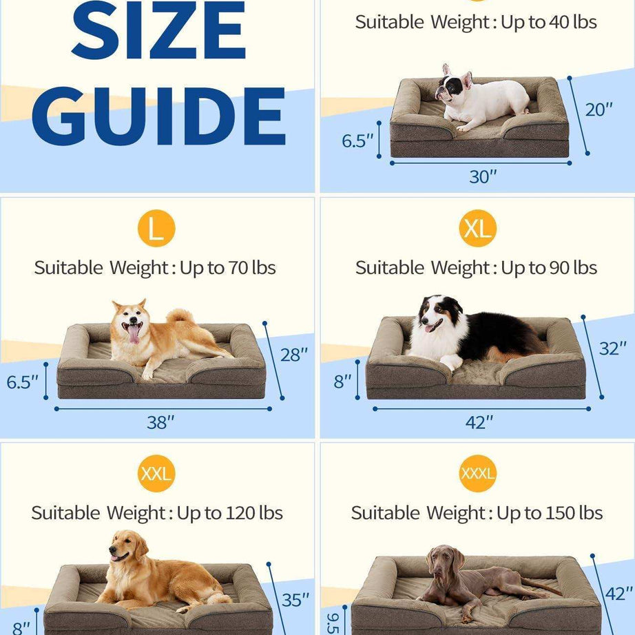 Large Orthopedic Dog Sofa - Foam Mattress
