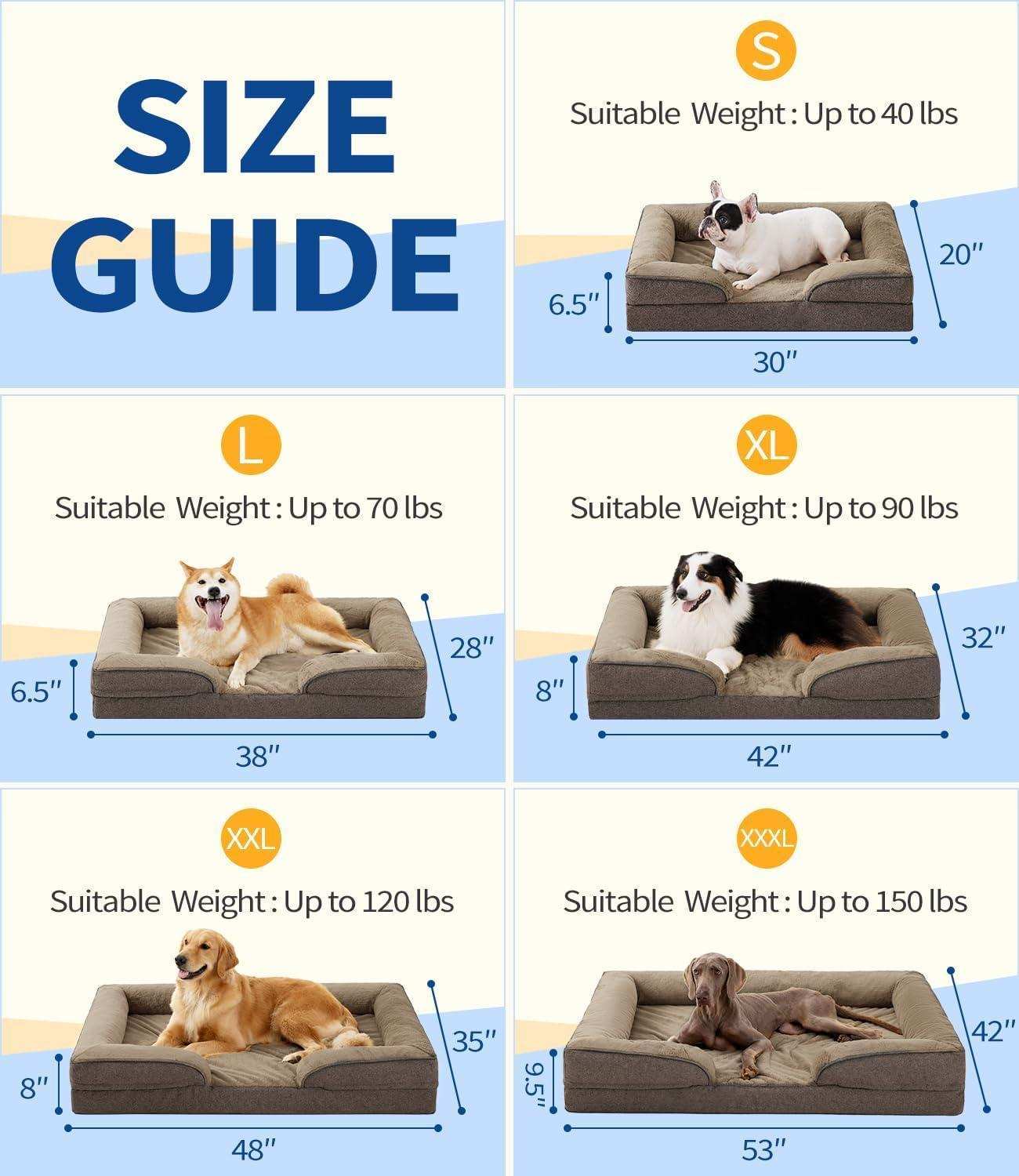 Large Orthopedic Dog Sofa - Foam Mattress