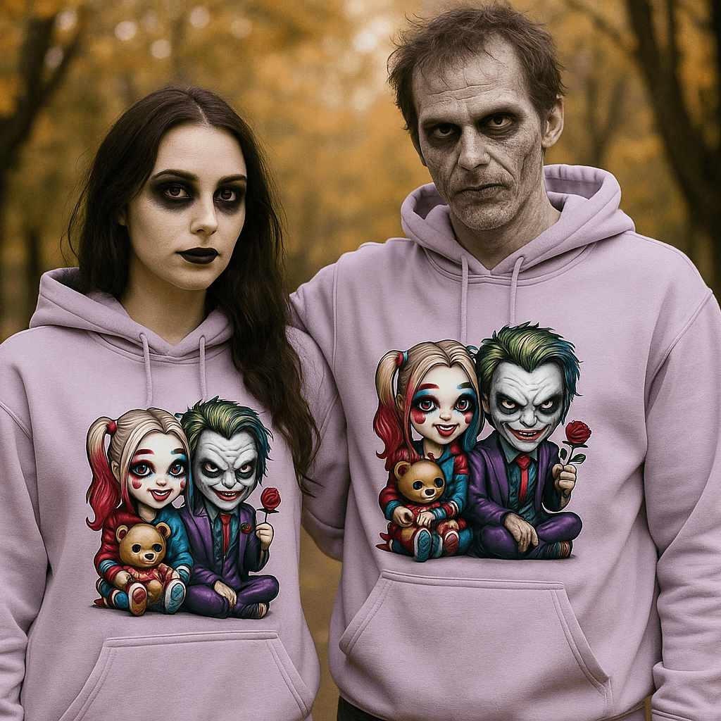 Creepy Couple Hoodie Sweatshirt - Halloween Matching Style