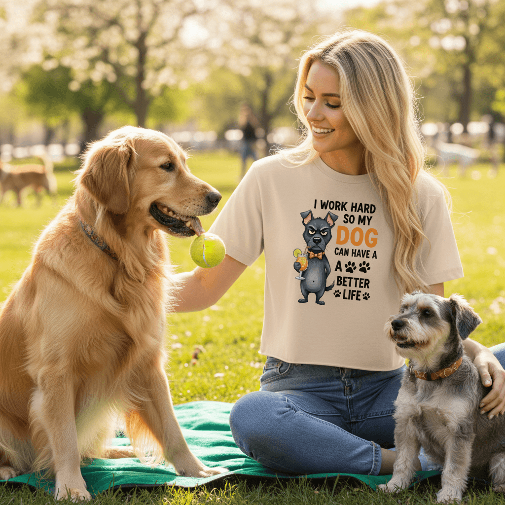 Work Hard for My Dog Tee - Funny Pet Parent T-Shirt