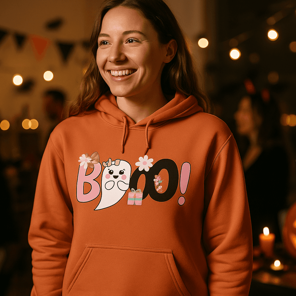 Cute Boo Ghost Hoodie Sweatshirt - Adorable Halloween Style