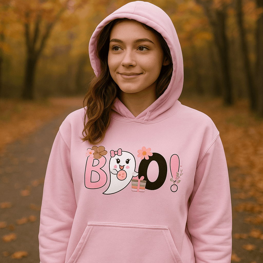 Cute Boo Ghost Hoodie Sweatshirt - Adorable Halloween Style