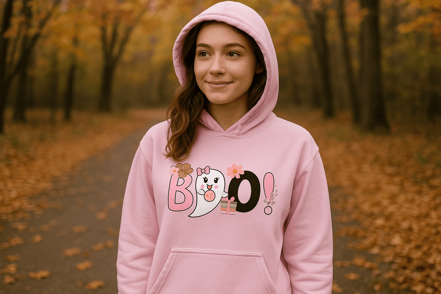 Cute Boo Ghost Hoodie Sweatshirt - Adorable Halloween Style