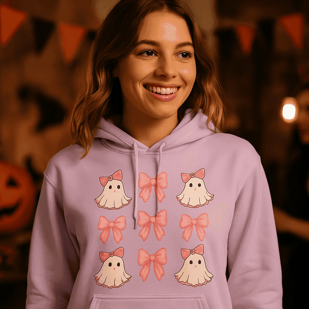 Cute Ghost Bows Hoodie Sweatshirt - Adorable Halloween Style