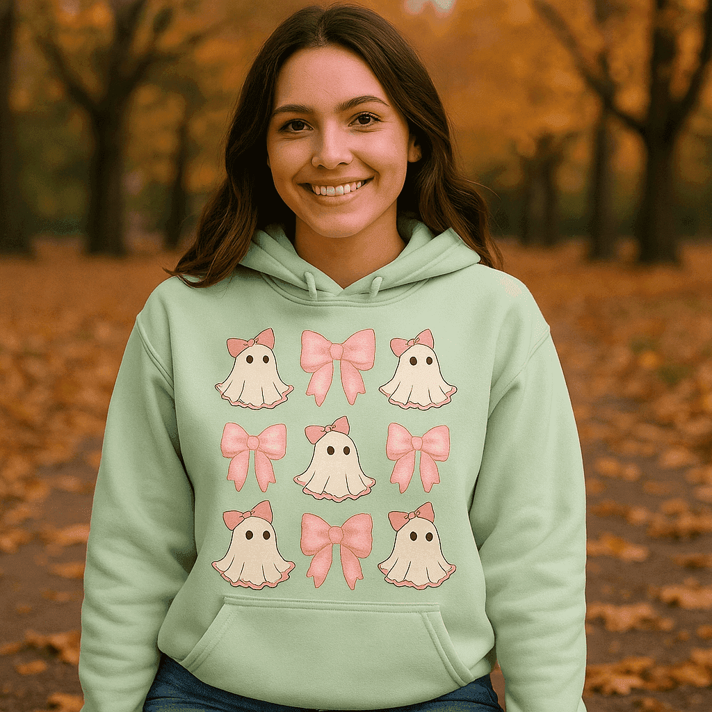 Cute Ghost Bows Hoodie Sweatshirt - Adorable Halloween Style