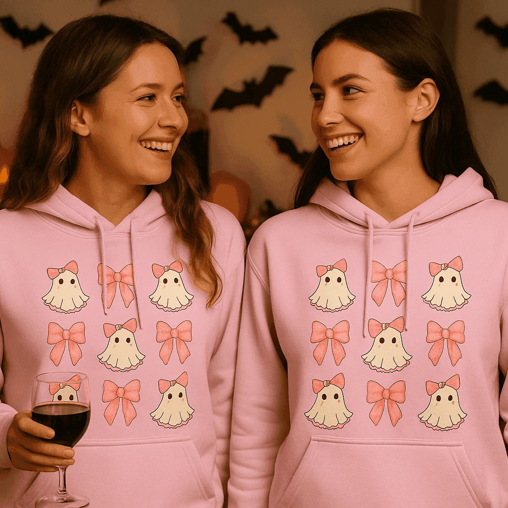 Cute Ghost Bows Hoodie Sweatshirt - Adorable Halloween Style