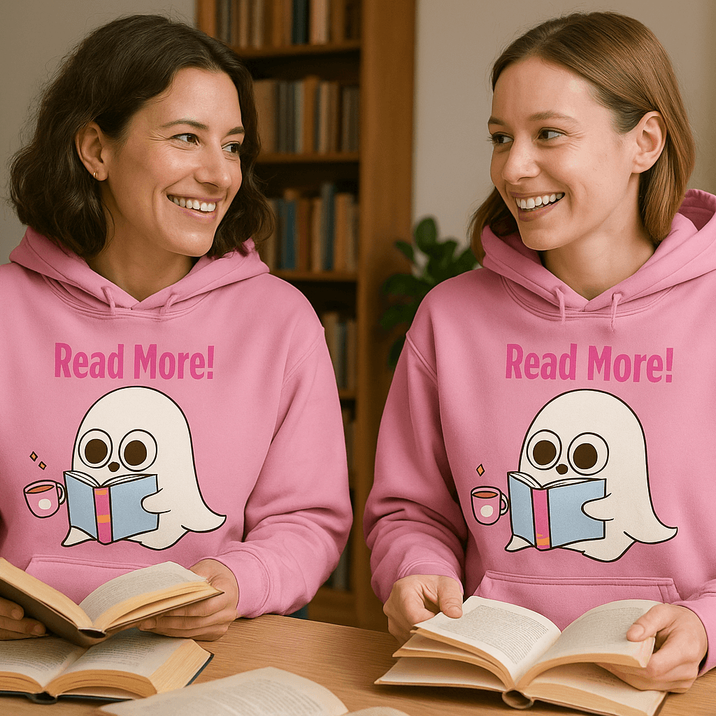 Cute Ghost Read More Hoodie Sweatshirt - Bookworm Halloween