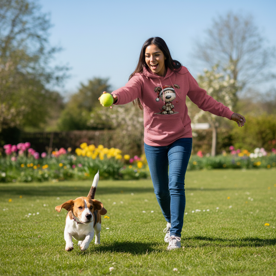 Whimsy Pup Christmas - Dog Lover Holiday Hoodie Gift