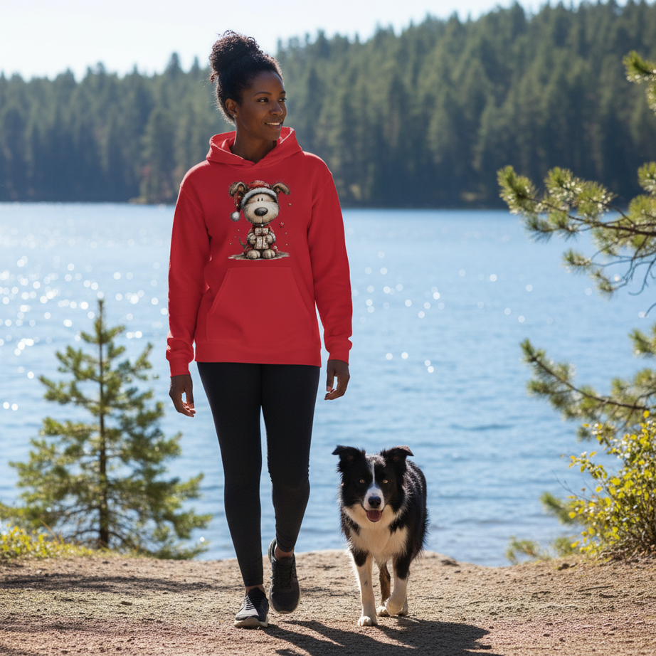 Whimsy Pup Christmas - Dog Lover Holiday Hoodie Gift