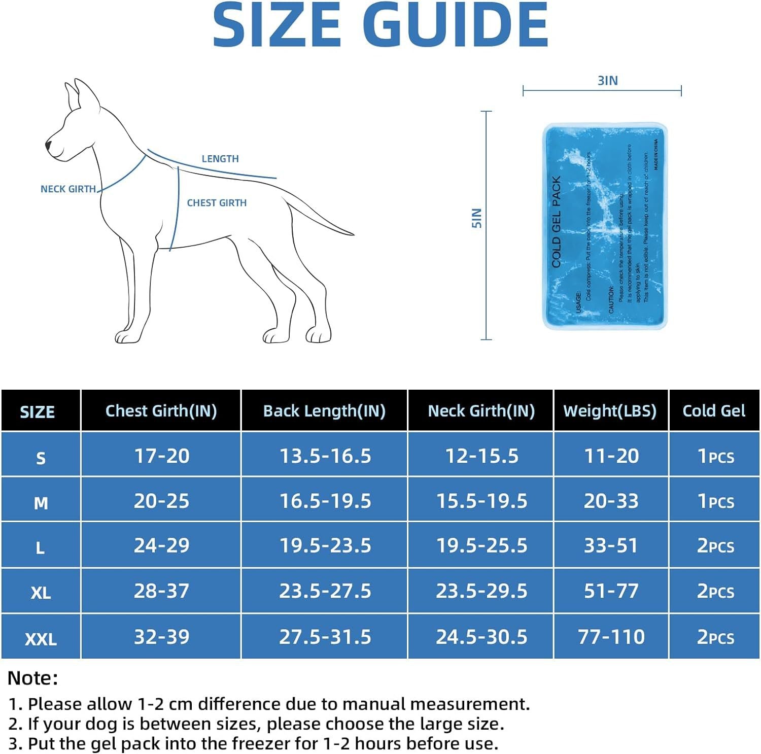 Hot Weather Dog Cooling Vest - Ice Packs and Leash Ring